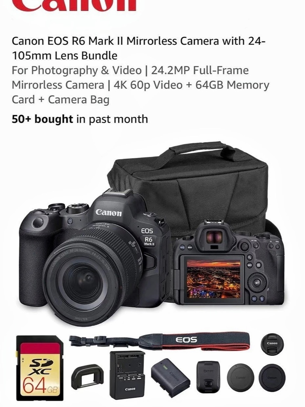 Canon EOS R6 Mark II Mirrorless Camera with 24-105mm Lens